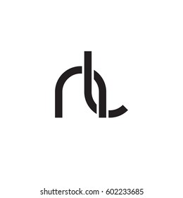 Initial letters nl, round overlapping chain shape lowercase logo modern design monogram black