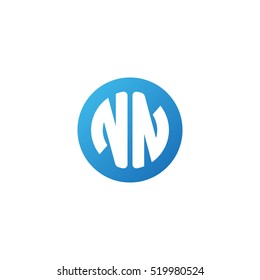 Initial letters NN circle shape blue simple logo
