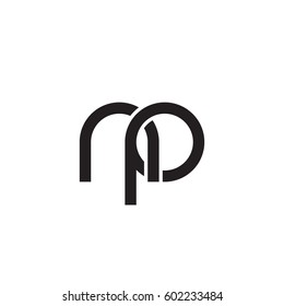 Initial letters np, round overlapping chain shape lowercase logo modern design monogram black
