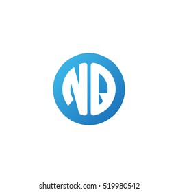 Initial letters NQ circle shape blue simple logo