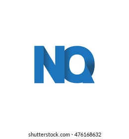 Initial letters NQ overlapping fold logo blue