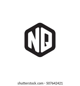 Initial letters NQ rounded hexagon shape monogram black simple modern logo