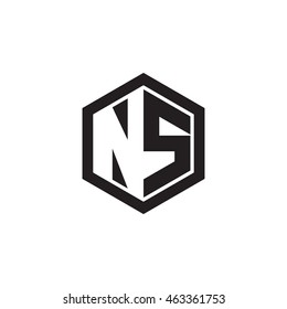 Initial Letters Ns Negative Space Hexagon Stock Vector (Royalty Free ...