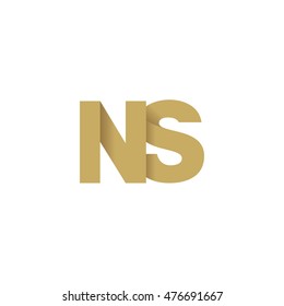 Initial letters NS overlapping fold logo brown gold