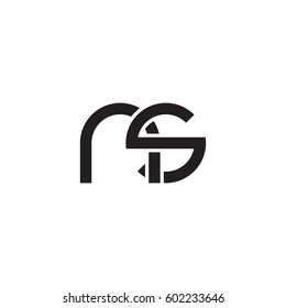 Initial letters ns, round overlapping chain shape lowercase logo modern design monogram black