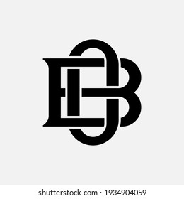 Initial letters O, B, OB or BO overlapping, interlock, monogram logo, black color on white background