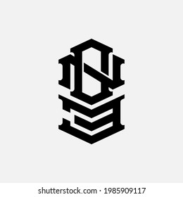 Initial letters O, N, 3, ON3 or 3ON overlapping, interlocked monogram logo, black color on white background