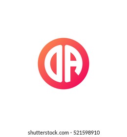 Initial letters OA circle shape red orange simple logo