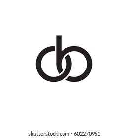 Initial letters ob, round overlapping chain shape lowercase logo modern design monogram black