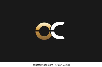 Initial letters OC, round overlapping chain shape logo modern design monogram white and gold