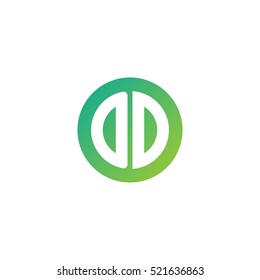 Initial letters OD circle shape green simple logo