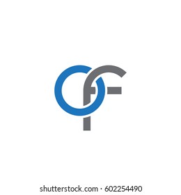 Initial letters of, round overlapping chain shape lowercase logo modern design blue gray