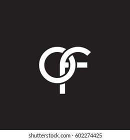 Initial letters of, round overlapping chain shape lowercase logo modern design white black background