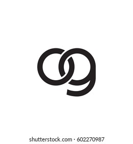 Initial letters og, round overlapping chain shape lowercase logo modern design monogram black