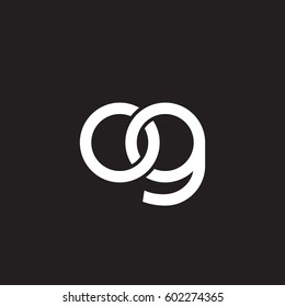 Initial letters og, round overlapping chain shape lowercase logo modern design white black background