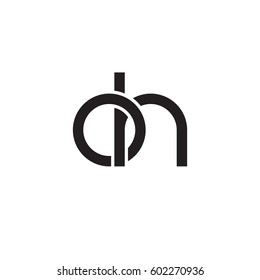 Initial letters oh, round overlapping chain shape lowercase logo modern design monogram black