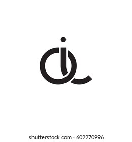 Initial letters oi, round overlapping chain shape lowercase logo modern design monogram black