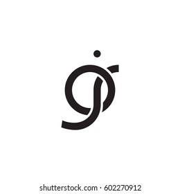 Initial letters oj, round overlapping chain shape lowercase logo modern design monogram black