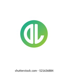 Initial letters OL circle shape green simple logo