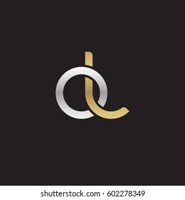 Initial letters ol, round overlapping chain shape lowercase logo modern design silver gold