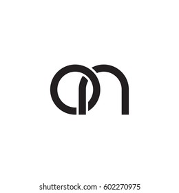 Initial letters on, round overlapping chain shape lowercase logo modern design monogram black