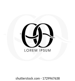 Initial letters oo linked monogram logo vector. Business logo monogram with two overlap letters inside circle isolated on white background.