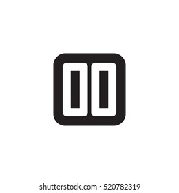 Initial letters OO rounded square shape monogram black simple logo