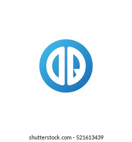 Initial letters OQ circle shape blue simple logo