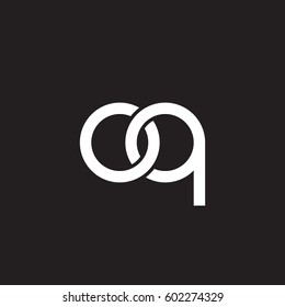 Initial letters oq, round overlapping chain shape lowercase logo modern design white black background