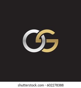Initial letters os, round overlapping chain shape lowercase logo modern design silver gold