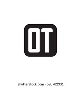 Initial letters OT rounded square shape monogram black simple logo