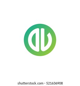 Initial letters OU circle shape green simple logo