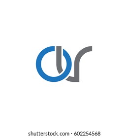 Initial letters ov, round overlapping chain shape lowercase logo modern design blue gray