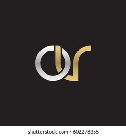 Initial letters ov, round overlapping chain shape lowercase logo modern design silver gold