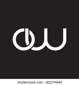Initial letters ow, round overlapping chain shape lowercase logo modern design white black background