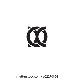 Initial letters ox, round overlapping chain shape lowercase logo modern design monogram black