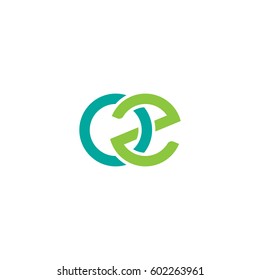 Initial letters oz, round overlapping chain shape lowercase logo modern design modern green