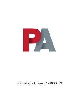 Initial Letters Pa Overlapping Fold Logo Stock Vector (Royalty Free ...