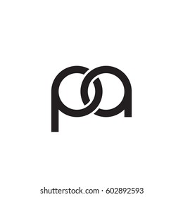Initial letters pa, round overlapping chain shape lowercase logo modern design monogram black