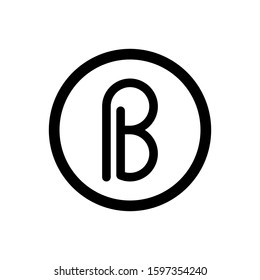 Initial letters pb  round overlapping chain shape lowercase logo modern design monogram black