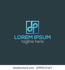 Initial letters pd, dp logo design isolated vector template with shadow gradient color.