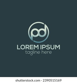 Initial letters pd, dp logo design isolated vector template with shadow gradient color.