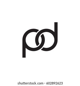 Initial letters pd, round overlapping chain shape lowercase logo modern design monogram black