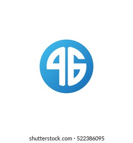 Initial letters PG circle shape blue simple logo