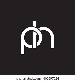 Initial letters ph, round overlapping chain shape lowercase logo modern design white black background