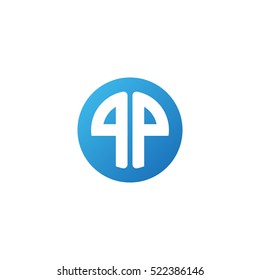 Initial letters PP circle shape blue simple logo