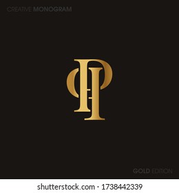 Initial letters pp linked monogram logo vector. Business logo monogram with two overlap letters inside circle isolated on white background.