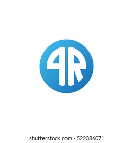 Initial letters PR circle shape blue simple logo