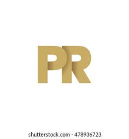 Initial letters PR overlapping fold logo brown gold