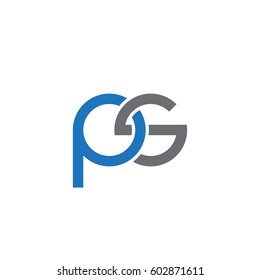 Initial letters ps, round overlapping chain shape lowercase logo modern design blue gray